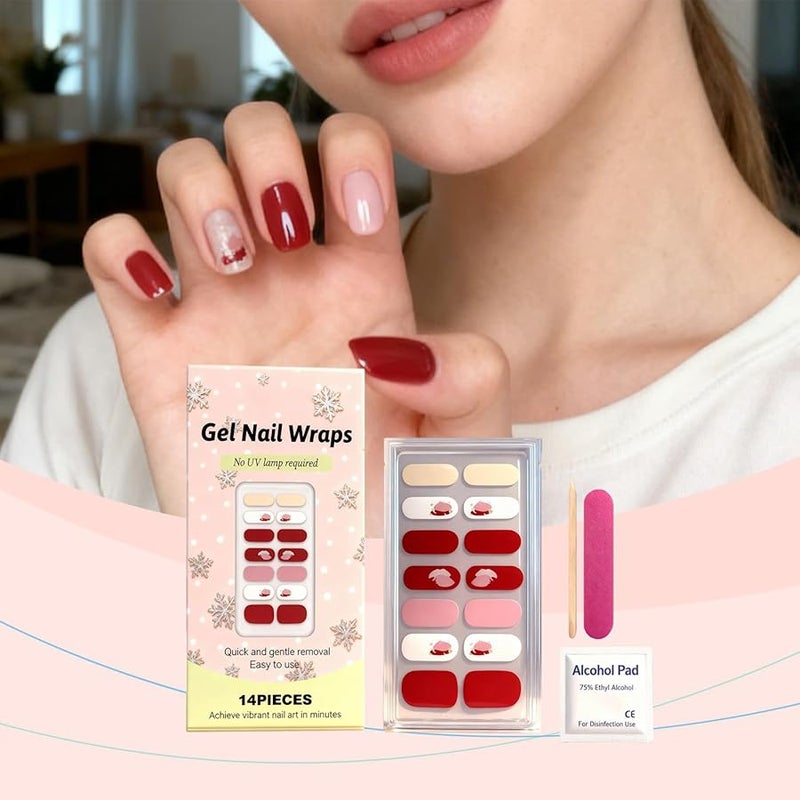 Gel Nail Stickers 14 Piece Set Chip Resistant No Lamp Needed Glossy Finish Salon Quality - Image 4